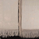 2 WHITE ON WHITE EMBROIDERED SILK SHAWLS, CANTON, c. 1900