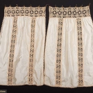CROCHET LACE &amp; SILK CURTAIN PANELS, c. 1900