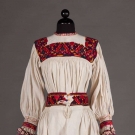 RED EMBROIDERED SKIRT &amp; TOP, c. 1900