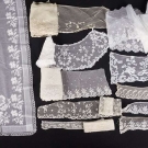 LARGE LACE LOT INCL 1830s VEIL
