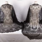 2 CHANTILLY LACE SHAWLS, MID 19TH C