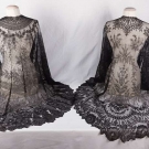 2 CHANTILLY LACE SHAWLS, MID 19TH C