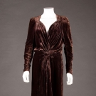 AUBERGINE SILK VELVET BALL GOWN, 1930s