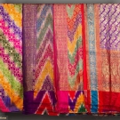 FOUR LAME BROCADE SARIS, MID 20TH C