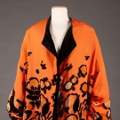 REVERSIBLE ORANGE &amp; BLACK CUT VELVET COAT, 1920s