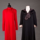 TWO JEAN MUIR BLACK DRESSES, LONDON, 1970s