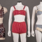 THREE COTTON BATHING SUITS, 1950-1970s