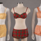 FIVE PRINTED COTTON BIKINIS, 1960-1970