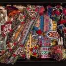 LOT OF BEADED TRIMS &amp; JEWELRY, UZBEKISTAN, EARLY 20TH C