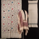 THREE EMBROIDERED PASHMINA SCARVES, KASHMIR, EARLY-MID 20TH C