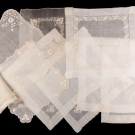 GROUP LADIES' EMBROIDERED HANKIES, 19TH C