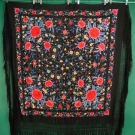 EMBROIDERED CHINESE EXPORT SHAWL, c. 1900