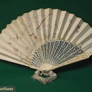 CARVED BONE CHINESE FAN, 1870s