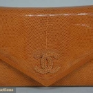 CHANEL ORANGE LIZARD PURSE, 1980s