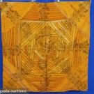SILK CIGAR BAND TABLE COVER, 1880-1890