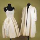 WHITE PARTY DRESS &amp; COAT SET, 1950s
