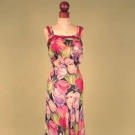 PRINTED SILK CHIFFON SUMMER GOWN, 1938-1944