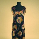 DRAMATIC FLORAL CHIFFON DRESS, 1920s