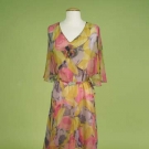 ROSE &amp; PURPLE PRINT PARTY DRESS, 1930s