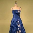 CEIL CHAPMAN SATIN EVENING GOWN, 1950s