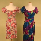 2 CEIL CHAPMAN PRINTED DRESSES, EARLY 1960s