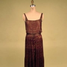 BURGANDY &amp; GOLD LAME EVENING GOWN, c. 1930