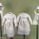 2 SISTERS' WHITE DRESS &amp; HAT SETS, c. 1900