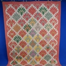 COTTON FLORAL PIECED QUILT, 1930s