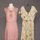 TWO SILK DAY DRESS ENSEMBLES, 1930s