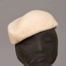BALENCIAGA COUTURE WHITE WOOL HAT, PARIS, 1950s