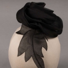 PAIR BALENCIAGA BLACK ROSE FASCINATORS, PARIS, 20TH C