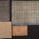 FOUR BORDERED FABRIC REMNANTS, 18TH C