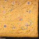 EMBROIDERED YELLOW SILK BEDCOVER, CHINA, c. 1800