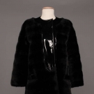 PIERRE CARDIN FAUX FUR &amp; VINYL COAT, LATE 1960s