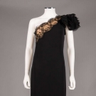 BILL BLASS SINGLE SHOULDER EVENING GOWN, c. 1990