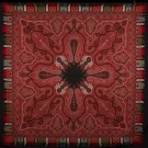 RED &amp; BLACK SQUARE PAISLEY SHAWL, SCOTLAND, 1870s