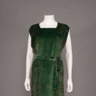 GALLENGA STENCILED VELVET EVENING GOWN &amp; STOLE, ITALY, 1910-1920s