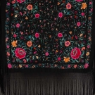 EMBROIDERED BLACK EXPORT SHAWL, CHINA, c. 1900