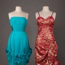 ONE HEIM TURQUOISE &amp; ONE LAME PARTY DRESS, 1950s