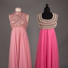 TWO PINK BEADED EVENING GOWNS, 1960s
