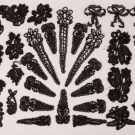 BLACK GLASS &amp; JET BEADED TRIMS, 1870-1900