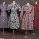 FOUR COTTON DAY DRESSES, AMERICA, 1940-1950s
