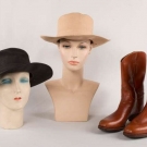 KATHARINE HEPBURN BOOTS &amp; HATS, FRANCE &amp; ENGLAND, MID-LATE 20TH C