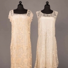 TWO FILET LACE &amp; EMBROIDERED TEA DRESSES, 1920s