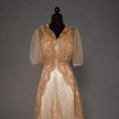 CHARMEUSE &amp; BRUSSELS MIXED LACE GOWN, c. 1910