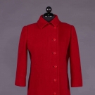 PHILLIPE VENET SCARLET WOOL DAY COAT, 1970s