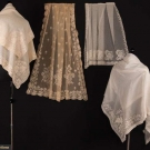 TWO TULLE EMBROIDERED BONNET VEILS, 1820-1830