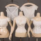FIVE CORSET COVERS, MID-LATE 1800s