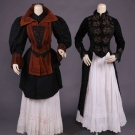 TWO EXTENDED DECORATIVE BODICES, LATE 1870s &amp; 1890s