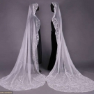 TWO OVAL EMBROIDERED OR TAPE LACE VEILS, 1890-1920